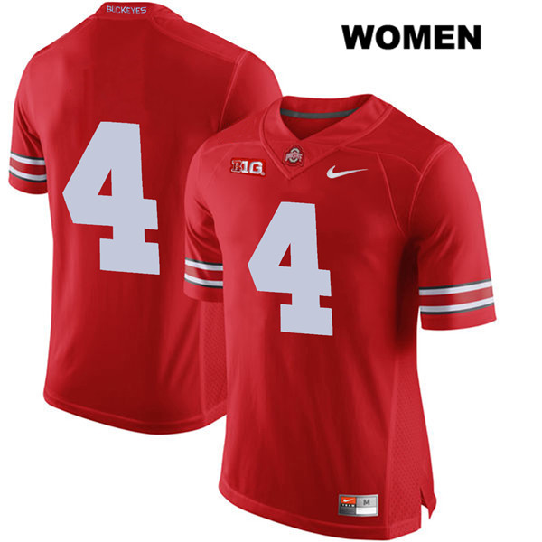 Ohio State Buckeyes Women's Chris Chugunov #4 Red Authentic Nike No Name College NCAA Stitched Football Jersey NM19R34ZN